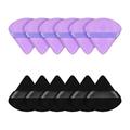 2/12Pcs Triangle Velvet Powder Puff Make Up Sponges For Face Eyes Contouring Shadow Seal Cosmetic Foundation Makeup Tool (Color : Black and purple)