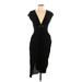 Promesa U.S.A. Casual Dress - Sheath Plunge Sleeveless: Black Dresses - Women's Size Large