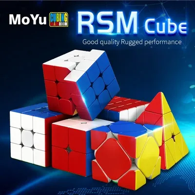Moyu rs serie rs3m 3 x3 magnetischer magischer geschwindigkeit würfel rs2m 2 x2 aufkleber los rs4m 4x4 zappeln spielzeug rs pyraminx skewb cubo magico Image