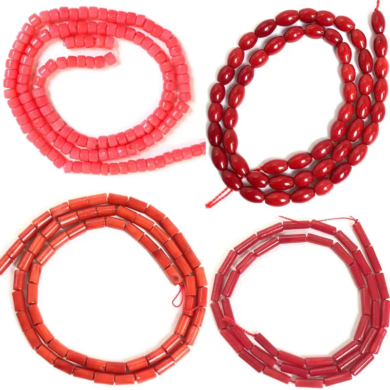 Natürliche Korallenperlen in verschiedenen Formen, gemischte Farben, lose exquisite Korallenperlen für Schmuckherstellung, DIY-Armband, Halskette, Zubehör Image