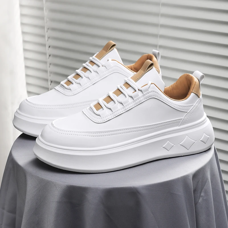 Mode Weiß Männer Casual Turnschuhe Outdoor Plattform Laufschuhe Atmungsaktive Männer Sport Schuhe Licht Wanderschuhe Erhöhung Schuhe