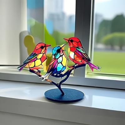 1pc Colorful Acrylic Bird Branch Desktop Ornament,...