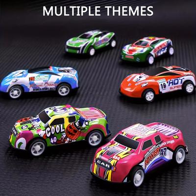 20pcs Pull-back Cars Mini Vehicles Toy Bulk Party Favor Race Cars Toys, Goodie Bag Stuffers, Christmas Fillers For Boys Girls Color Random