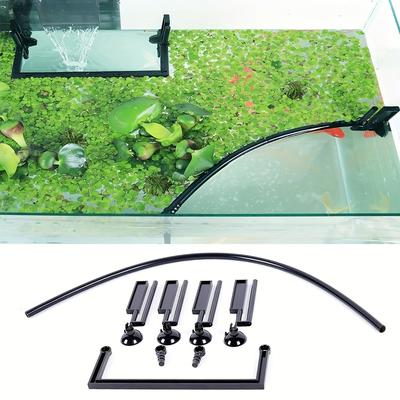 Fish Tank Floating Plant Guard, Adjustable Height Aquarium Accessory With Water Level, Feeding Ring, And Filter Protector For Improved Water Quality - Pvc Material For All Fish Species