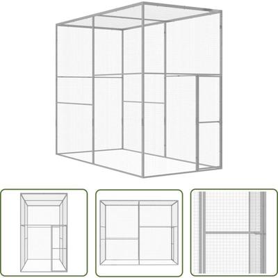 The Living Store Katzenkäfig 3x1,5x2,5 m Verzinkter Stahl - Katzenkäfig - Katzengehege - Tierheim Image