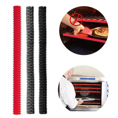 Silicone Threaded Heat Resistant Oven Rack Edge Protector Guard Cover Microwave Oven Anti-Hot Bar