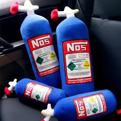 Creative NOS Nitrous Oxide Bottle New Plush Toys Pillow Stuffed Soft Turbo JDM Cushion Boy Gifts Car