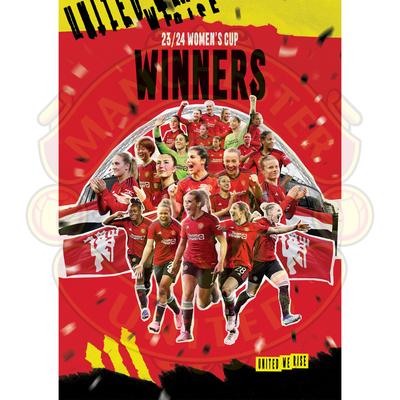 Manchester United 23-24 Women's Cup Gewinner Poster - A3 Image