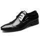 KYOESCAI Men's Oxfords Fashion Patchwork Patent Leather Pointed Toe Shoes Formal Business Derbys Office Work Dress Shoes,Black,7 UK