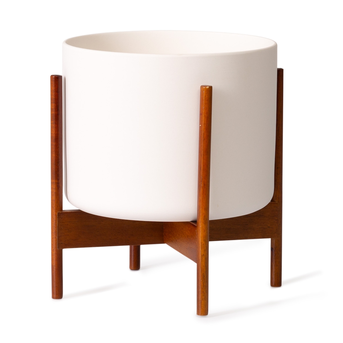 Thorn Blumentopf mit Ständer 50er Jahre Stil 2 GrößenWeiß Image