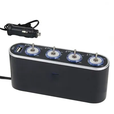 12 V 4-Wege-Autoladegerät mit mehreren Steckdosen, für Fahrzeug, Auto, Zigarettenanzünder, Splitter Image