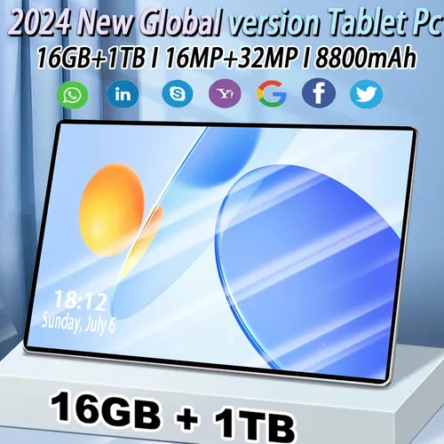 2024 neue 5g Tablet 11 6 Zoll Android 12 0 Phablet MTK6797 16GB RAM 1TB ROM Tablet PC Dual-Kameras