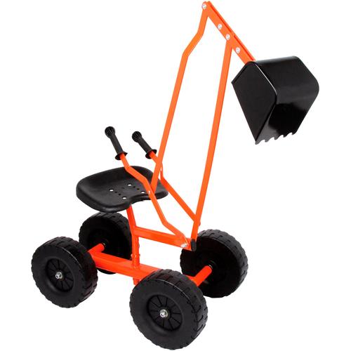 Spielzeug-Bagger SMALL FOOT Spielzeugfahrzeuge rot Kinder Baumaschinen, Kräne Bagger mit Rädern, zum Sitzen