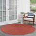 Brick Round 6' Area Rug - August Grove® Neufeld Braided Pattern Reversible Indoor/Outdoor Area Rug 72.0 W in orange/red | Wayfair