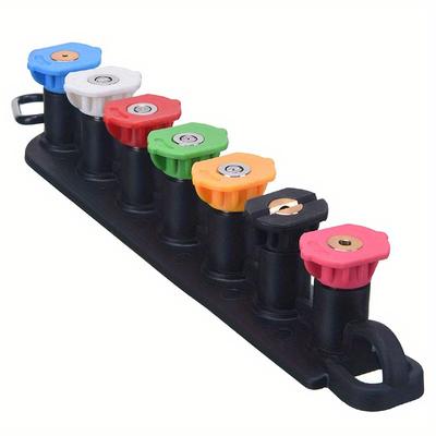 TEMU High Pressure Washer Nozzle Set With Nozzle Holder, 5 Nozzles, 7 Nozzle Tips, 1/4 Inch Quick Connect, 4000 Psi Image
