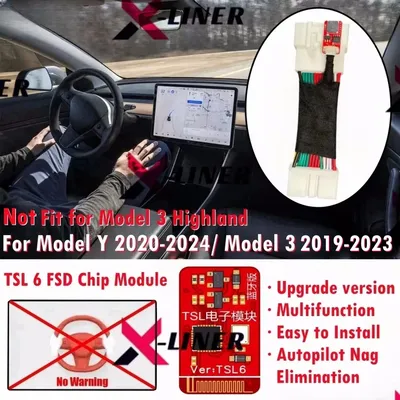 Upgraded TSL 6 Autopilot Nag Elimination Chip Module For Model Y 2020-2024 & Model 3 2019-2023