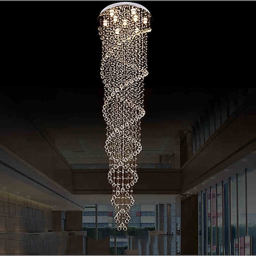 9-Licht 60 cm Liniendesign Einzigartiges Design Geometrische Formen Kronleuchter Metall Mehrlagig Künsterlischer Stil Moderner Stil Chrom Moderne Natur inspirierter Stil 110-120V 220-240V Image