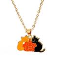 Cartoon Dripping Cat Necklace Metal Collarbone Chain Jewelry For Men And Women Tie Necklace