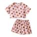 Rovga Kids Girls Floral Girls Suit Short Sleeve Suit Fashion Suit Pink Suit Short Sleeve Shirts Tops Shorts Suit 2pcs Set Leisure Outwear