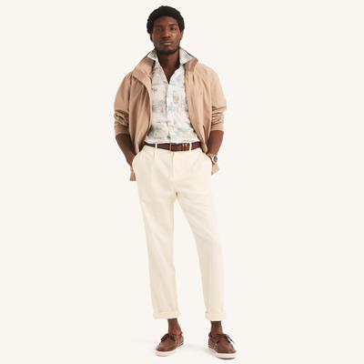 Nautica Men's Printed Short-Sleeve Shirt Sail White, M