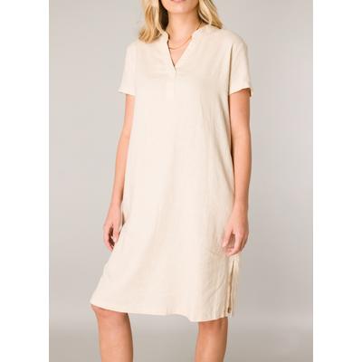 Tunikakleid BASE LEVEL "Yacin", Damen, Gr. 36, N-Gr, beige, Web, Obermaterial: 55% Leinen, 45% Viskose, unifarben, casual, gerade knielang, Serafino, Halbarm, Kleider, mit Leinen Image