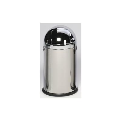 PROREGAL Klassischer Abfallsammler mit Einwurfklappe & Inneneinsatz | 33 Liter, HxBxT 69x42,5x42,5cm | Edelstahl | Silber | Mülleimer Abfalleimer Image