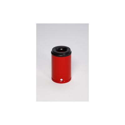 PROREGAL Selbstlöschender Papierkorb | 15 Liter, HxBxT 37x25x25cm | Verzinkter Stahl | Rot | Papiereimer Mülleimer für Papier Image