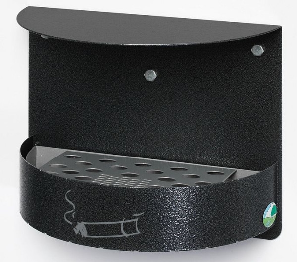 PROREGAL Wandascher mit Schutzdach verschließbar | 1,5 Liter, HxBxT 23x30x15cm | Verzinkter Stahl | Grau | Ascher Aschenbecher Image