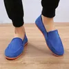 Billige Herren große Größe Freizeit schuhe Vintage Papa Leinwand fahren Slipper einfache flache