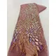 2024 Paillettes africani Tessuto di pizzo in rilievo Nigeriano Sposo Ricamo Tessuto di pizzo francese di tulle di alta qualità per la cerimonia nuziale nuziale WB06