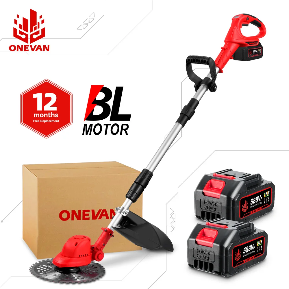 ONEVAN 10 pouces tondeuse à gazon électrique sans brosse 36000 tr/min tondeuse à gazon sans fil outil de jardin pliable pour Makita 18V batterie broche