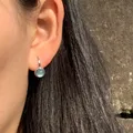 Boucles d'oreilles en forme de goutte d'aigue-marine naturelle pour femme argent regardé 925