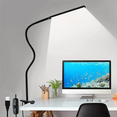 Desk Lamp Clip On Lamp, Desk Light For Home Office, Usb Reading Lamp With Led Flexible Gooseneck For Bed Headboard, Craft, Computer, Video Call