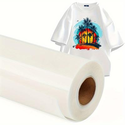 TEMU 1pc Vinyl For Sublimation - Vinyl 12in X 30ft Clear Matte Sublimation Vinyl - Sublimation Blanks For Bright Washable Sublimation Paper For T-shirt Cotton Fabric, Bag, Sock, Hat, Pillow