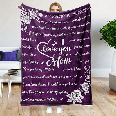 1 Pc Gifts For Mom Birthday Romantic Gifts For Mom Blanket, Mothers Day Valentines Day Gifts,mom Romantic Gifts, Mom Gifts From Daughter Son,new Mom Gifts Throw Blanket