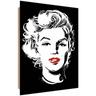 Tableau bois célèbre actrice pop art - 70 x 100 cm - Noir, blanc