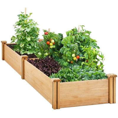 Hochbeet Pflanzkasten Palettenrahmen diy mit 2 Pflanzbereichen aus Holz Wetterfest Gartenbeet Image