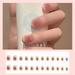 JAAAAAAA Fake Nails 24 Pieces Short False Nails Press-on Nails Glitter Manicure Nail Patches 10ml J