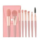 8pcs Makeup Brushes Set Mini Portable Synthetic Cosmetic Brush Set with Wood Handle for Highlight Concealer Eyeshadow tweezers Beauty tools
