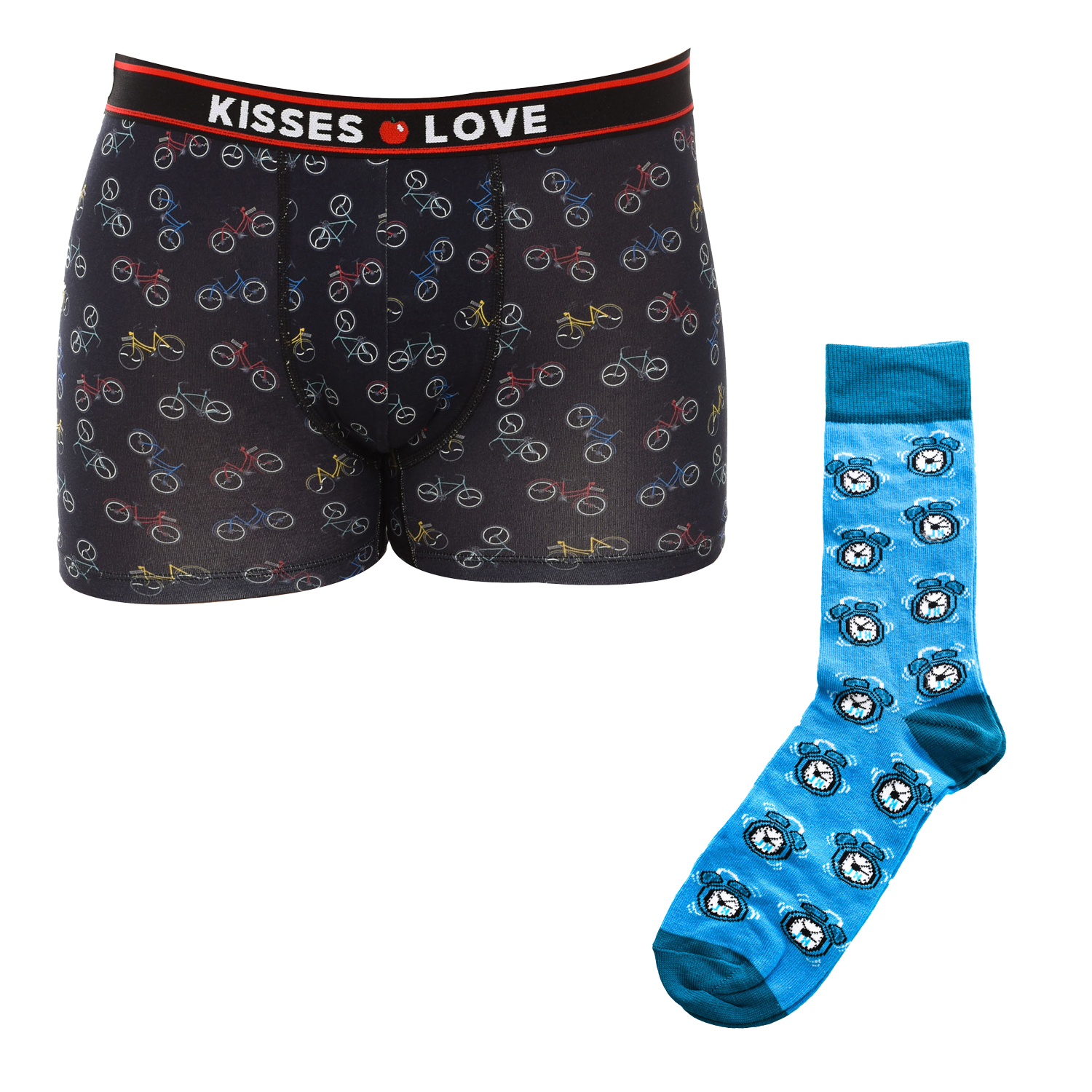 Kisses&love Gift box of KL6000 Mens Boxers and Socks - Multicolour - Size Large | Kisses&love Sale | Discount Designer Brands