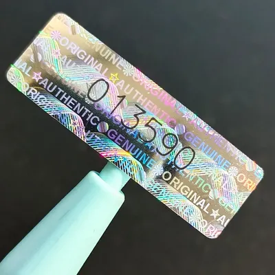 Holographic Security Sealing Sticker, Warranty Void Labels with Unique Serial Number, Safe Silver