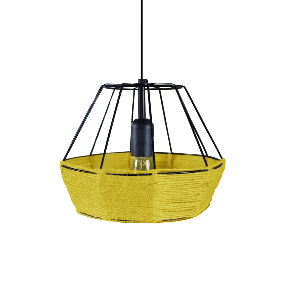 Suspension métal,fibre ,Jaune ,H90xD25x P 25cm