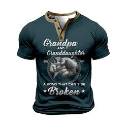 Être Père Papi Festival Lettres Geste T-Shirt à imprimé 3D pour homme T-Shirt Tee Sports de rue Plein air Festival T-Shirt Noir Rouge Vert foncé T-Shirt Henley Vêtements Été Printemps S-3XL