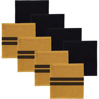 Spültuch DDDDD "Kombi-Set Basic & Baxter, 30x30 cm, aus 100% Baumwolle", gelb, B:30cm L:30cm, 100% Baumwolle, Geschirrtücher, optimale Saugfähigkeit, mit praktischer Aufhängeschlaufe Image