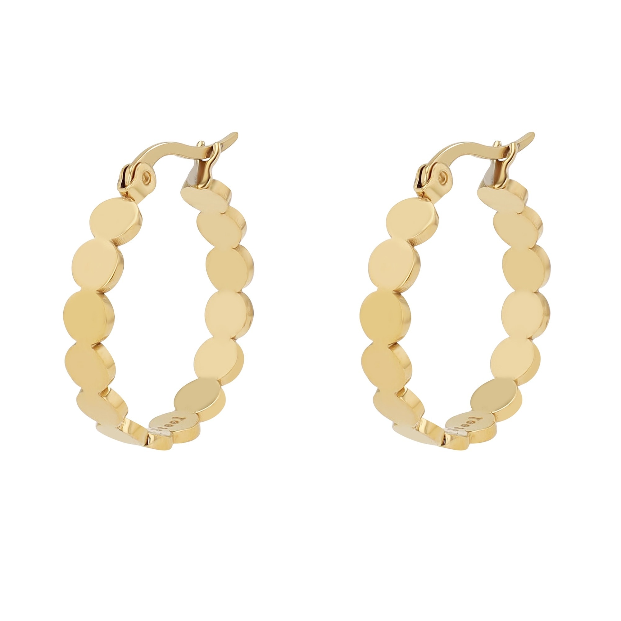 Paar Creolen ADELIA´S "Damen Creolen aus poliertem Edelstahl Ø 20 mm", gold, Ohrringe, Damen, Damen, Edelstahl