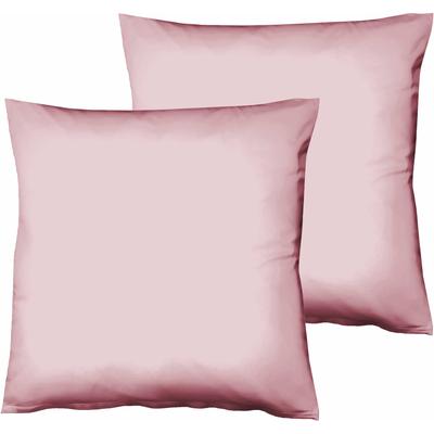Kissenbezüge FLEURESSE "Colours", rosa (dunkel rosa), B:40cm L:40cm, Interlock-Jersey, Obermaterial: 100% Baumwolle, Kissenbezüge, edler, bügelfreier Interlock-Jersey aus 100% Baumwolle Image