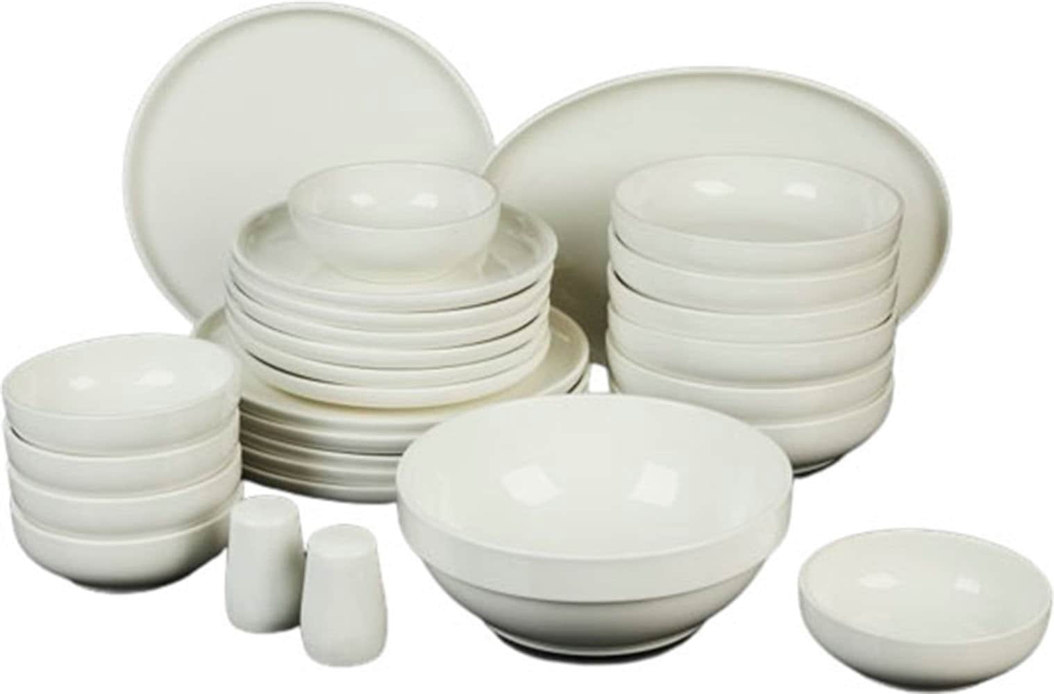 Geschirr-Set MULEX "Milano", weiß, 28 Stk., Porzellan, Geschirr-Sets, für den täglichen Gebrauch