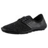 Barfußschuh LEGUANO "Juno", Damen, Gr. 46, schwarz, Textil, Lederimitat, meliert, sportlich, Schuhe Barfußschuh Schnürschuh, Slipper, Schlupfschuh, Bequemschuh, komfortable LIFOLIT-Laufsohle