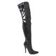 Bismaa Womens Ladies Sexy Thigh High Kinky Fetish Over The Knee Stiletto Heel Full Side Zip Boots Size UK 3-12 (10 UK-, Black Patent)