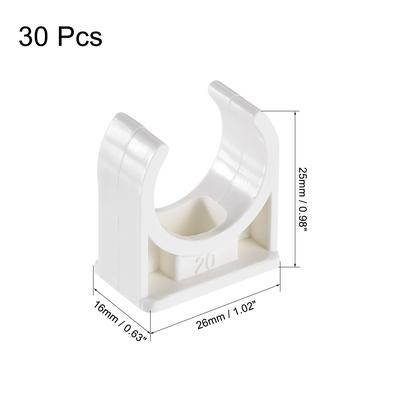 PVC Pipe Clamps Clips ,Fit for OD TV Trays Tubing Hose Hanger Support Pex Tubing,w Mounting Screws White 30Pcs